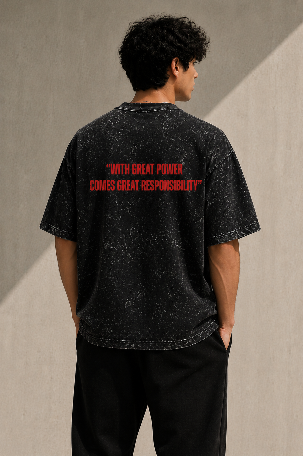 SpiderMan Acid Washed Oversized Tee