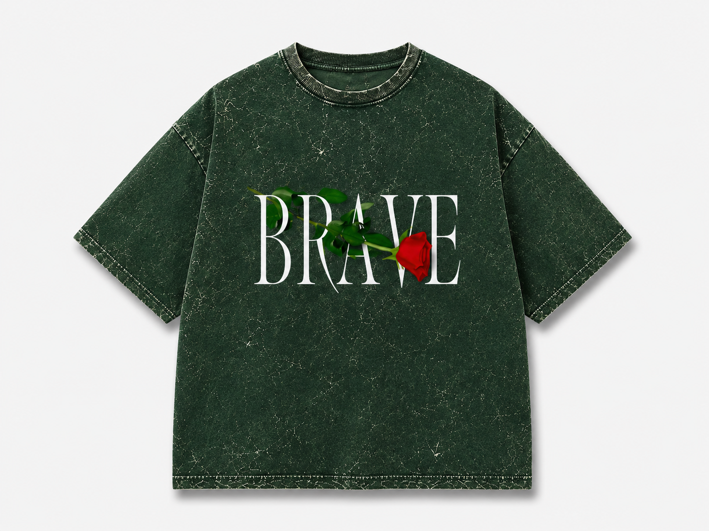 Brave Acid Washed Oversized Tee