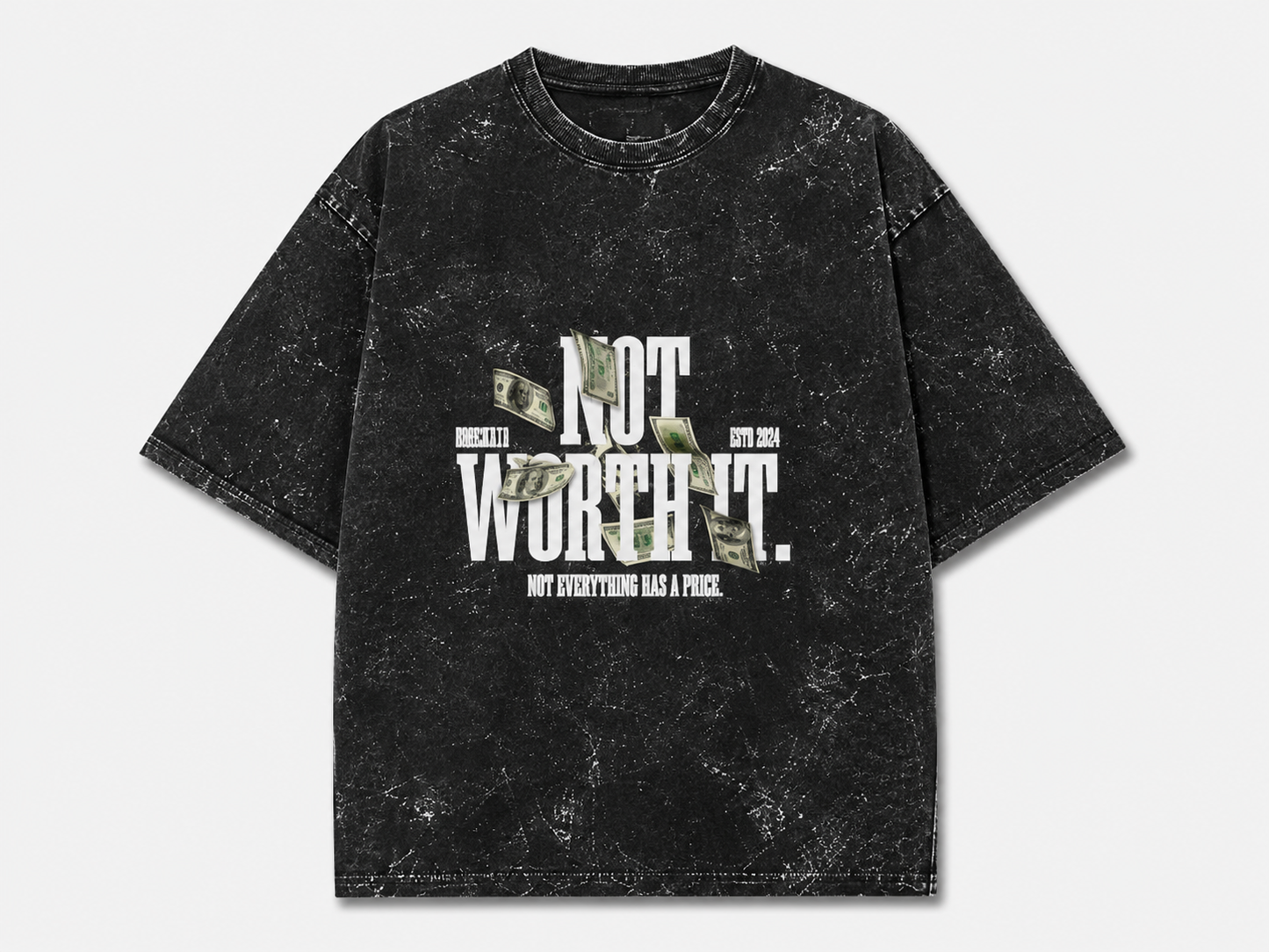 Not Worth It Acid Washed Oversized Tee
