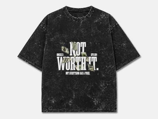 Not Worth It Acid Washed Oversized Tee